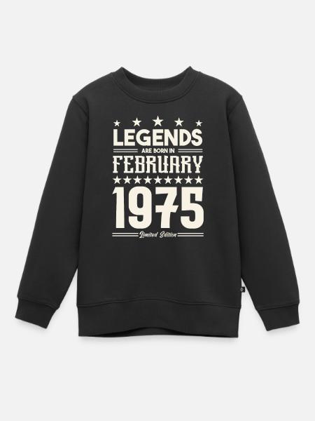 Cadeau Légende Février 1975. cadeau février 1975. - Sweat Premium enfant bio - noir