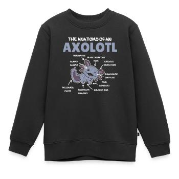 Axolotl Explication Anatomie d’un Axolotl - Sweat Premium enfant bio - noir - Devant - AI Model Kid Female (0cm)