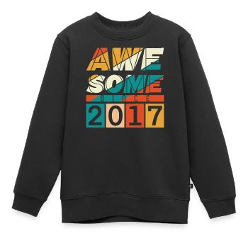 2017 Geboren Geburtstag Geburtsjahr Vintage - Kinder Premium Organic Sweatshirt - Schwarz - Vorne - AI Model Kid Female (0cm)