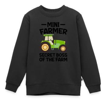 Farmer Secret Boss of Farm CEO Table - Sweat Premium enfant bio - noir - Devant - AI Model Kid Female (0cm)