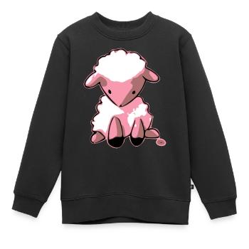 Milo das kleine Schaf - Kinder Premium Organic Sweatshirt - Schwarz - Vorne - AI Model Kid Female (0cm)