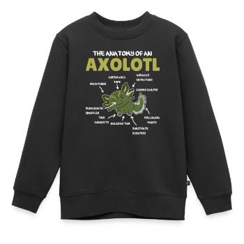 Axolotl Explication Anatomie d’un Axolotl - Sweat Premium enfant bio - noir - Devant - AI Model Kid Female (0cm)