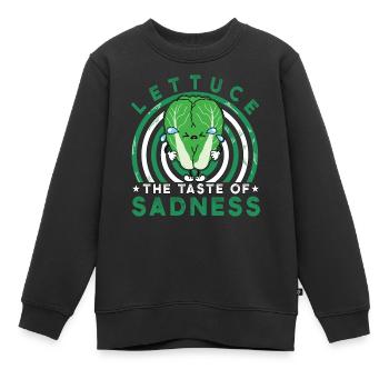 Laitue au goût de Tristesse Vegan - Sweat Premium enfant bio - noir - Devant - AI Model Kid Female (0cm)