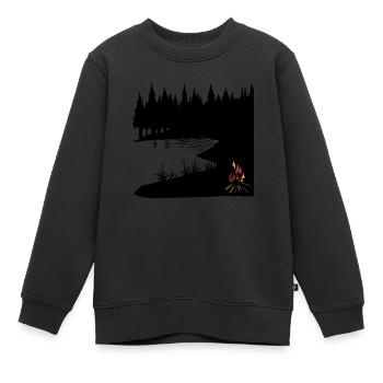 Natur Wildnis Lagerfeuer Romantik Einsamkeit Natur - Kinder Premium Organic Sweatshirt - Schwarz - Vorne - AI Model Kid Female (0cm)