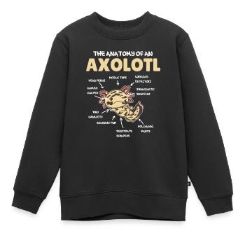 Axolotl Explication Anatomie d’un Axolotl - Sweat Premium enfant bio - noir - Devant - AI Model Kid Female (0cm)