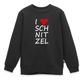 I LOVE SCHNITZEL - Kinder Premium Organic Sweatshirt - Schwarz - Vorne - AI Model Kid Female (0cm)