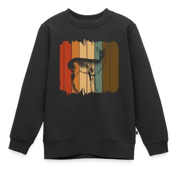 Chevreuil - Sweat Premium enfant bio - noir - Devant - AI Model Kid Female (0cm)