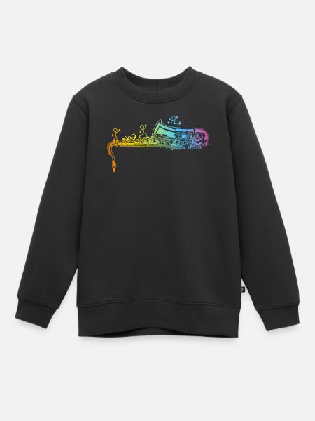 Saxophone Player Stick Figure Saxophone Saxophonis - Sweat Premium enfant bio - noir