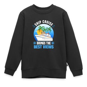 Cruise Trip - Kids Premium Organic Sweatshirt - black - Front - AI Model Kid Female (0cm)