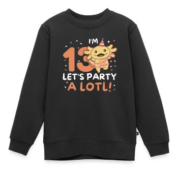 13. Geburtstag Axolotl dreizehn Jahre süß Axolotls - Kinder Premium Organic Sweatshirt - Schwarz - Vorne - AI Model Kid Female (0cm)