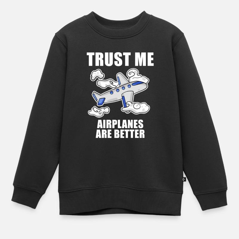 Flugzeuge Flugzeug Pilot Geschenk - Kinder Premium Organic Sweatshirt - Schwarz