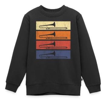 Musique de cuivres pour trompette - Sweat Premium enfant bio - noir - Devant - AI Model Kid Female (0cm)