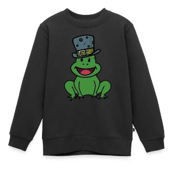 Emotionen Gefühle Kröte Frosch Quark Kinder happy - Kinder Premium Organic Sweatshirt - Schwarz - Vorne - AI Model Kid Female (0cm)