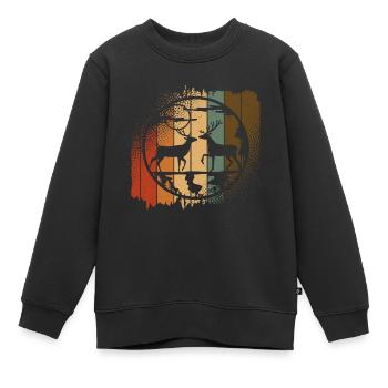 chevreuil - Sweat Premium enfant bio - noir - Devant - AI Model Kid Female (0cm)