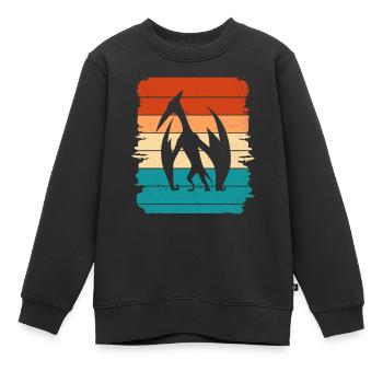 Ptéranodon Dino Dinosaure - Sweat Premium enfant bio - noir - Devant - AI Model Kid Female (0cm)