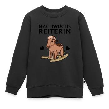 Reiterin Nachwuchs Pferd - Kinder Premium Organic Sweatshirt - Schwarz - Vorne - AI Model Kid Female (0cm)
