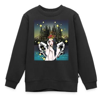 Rêve Fantaisie Elfe Créatures mythiques Contes de fées magiques - Sweat Premium enfant bio - noir - Devant - AI Model Kid Female (0cm)