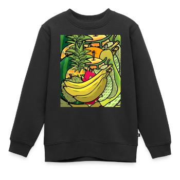 Été fruits exotiques juteux fruits fruits vitamines - Sweat Premium enfant bio - noir - Devant - AI Model Kid Female (0cm)