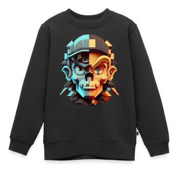 Dude 8bit Pixelart - Kinder Premium Organic Sweatshirt - Schwarz - Vorne - AI Model Kid Female (0cm)