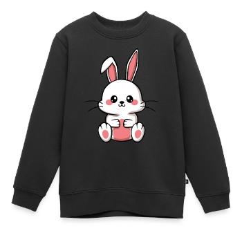 Lapin mignon - Sweat Premium enfant bio - noir - Devant - AI Model Kid Female (0cm)