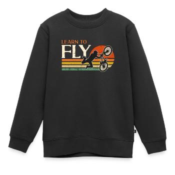 BMX Racing Learn To Fly Retro Bicycle BMX Rider - Kinder Premium Organic Sweatshirt - Schwarz - Vorne - AI Model Kid Female (0cm)