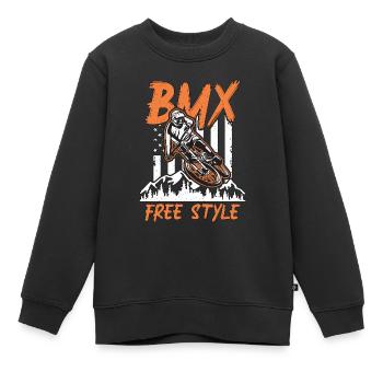 BMX Racing BMX Free Style Loves Bicyclette Cyclist - Kinder Premium Organic Sweatshirt - Schwarz - Vorne - AI Model Kid Female (0cm)