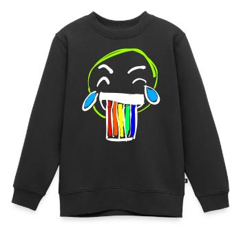 Smile rainbow - Sweat Premium enfant bio - noir - Devant - AI Model Kid Female (0cm)