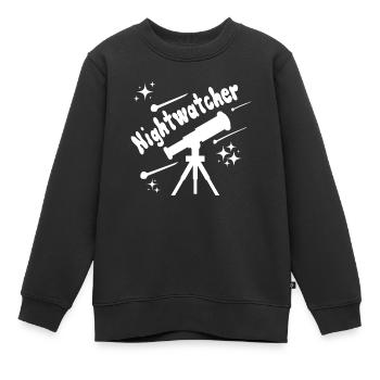 Nightwatcher Astronomy Telescope Comet Stars - Kids Premium Organic Sweatshirt - black - Front - AI Model Kid Female (0cm)