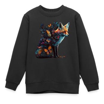 Tierliebhaber Geschenkidee Fuchs Rotfuchs Kunst - Kinder Premium Organic Sweatshirt - Schwarz - Vorne - AI Model Kid Female (0cm)