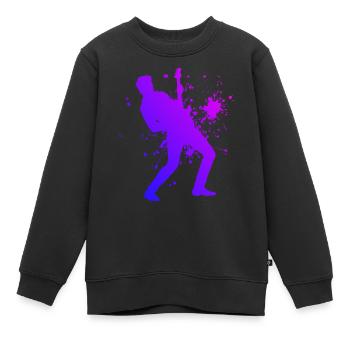Men's Electric Guitar Electric Guitar classical guitar - Kids Premium Organic Sweatshirt - black - Front - AI Model Kid Female (0cm)