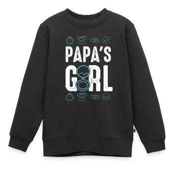 Bébé papa fille - Sweat Premium enfant bio - noir - Devant - AI Model Kid Female (0cm)