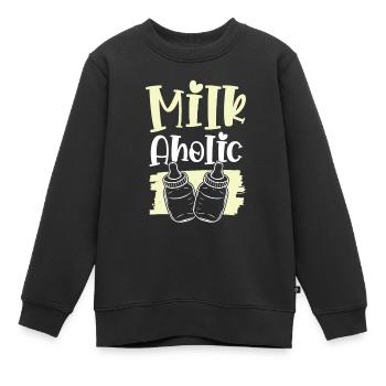 baby milch - Kinder Premium Organic Sweatshirt - Schwarz - Vorne - AI Model Kid Female (0cm)