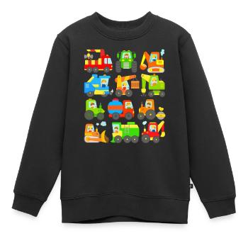 Tracteurs et pelles pour enfants - Sweat Premium enfant bio - noir - Devant - AI Model Kid Female (0cm)
