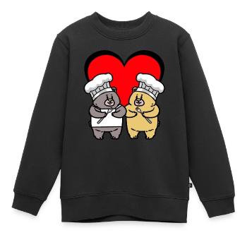 Teddybär Koch Geburtstagsgeschenk Köchin kochen - Kinder Premium Organic Sweatshirt - Schwarz - Vorne - AI Model Kid Female (0cm)