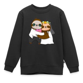 Le jour du mariage Married Sloth Whisperer - Sweat Premium enfant bio - noir - Devant - AI Model Kid Female (0cm)