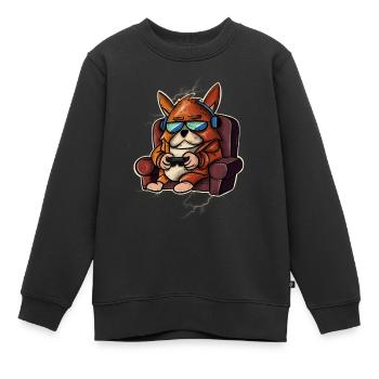 Jeu de chien Joueur Joueurs Joueurs - Sweat Premium enfant bio - noir - Devant - AI Model Kid Female (0cm)