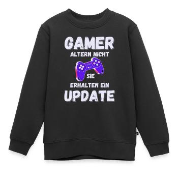 GAMER Lustiger Spruch Gaming Update - Kinder Premium Organic Sweatshirt - Schwarz - Vorne - AI Model Kid Female (0cm)