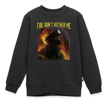 Le feu ne me dérange pas Incendie Sauvetage Lutte contre l’incendie - Sweat Premium enfant bio - noir - Devant - AI Model Kid Female (0cm)