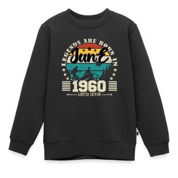 Juni 1960. Geburtstagsgeschenk Juni 1960. Juni. - Kinder Premium Organic Sweatshirt - Schwarz - Vorne - AI Model Kid Female (0cm)