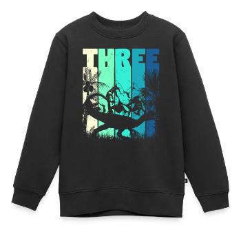 Dilophosaurus 3 ans Garçon 3ème anniversaire - Sweat Premium enfant bio - noir - Devant - AI Model Kid Female (0cm)