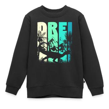 Dilophosaurus 3 Jahre Alt Junge 3. Geburtstag - Kinder Premium Organic Sweatshirt - Schwarz - Vorne - AI Model Kid Female (0cm)