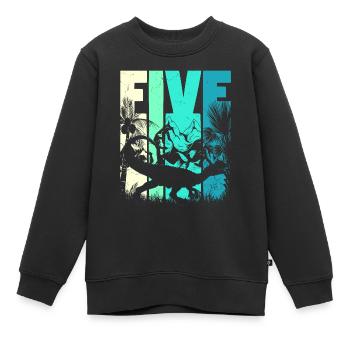 Dilophosaurus 5 ans Garçon 5ème anniversaire - Sweat Premium enfant bio - noir - Devant - AI Model Kid Female (0cm)