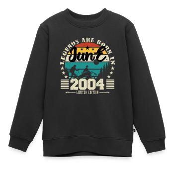 Juni 2004. Geburtstagsgeschenk Juni 2004. Juni. - Kinder Premium Organic Sweatshirt - Schwarz - Vorne - AI Model Kid Female (0cm)
