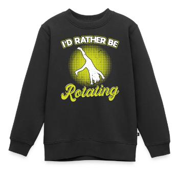 Je préfère tourner - Roue de chariot - Sweat Premium enfant bio - noir - Devant - AI Model Kid Female (0cm)