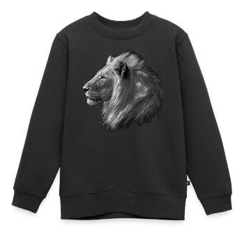 Lion Gift Animaux Animal Motif Zoo - Sweat Premium enfant bio - noir - Devant - AI Model Kid Female (0cm)