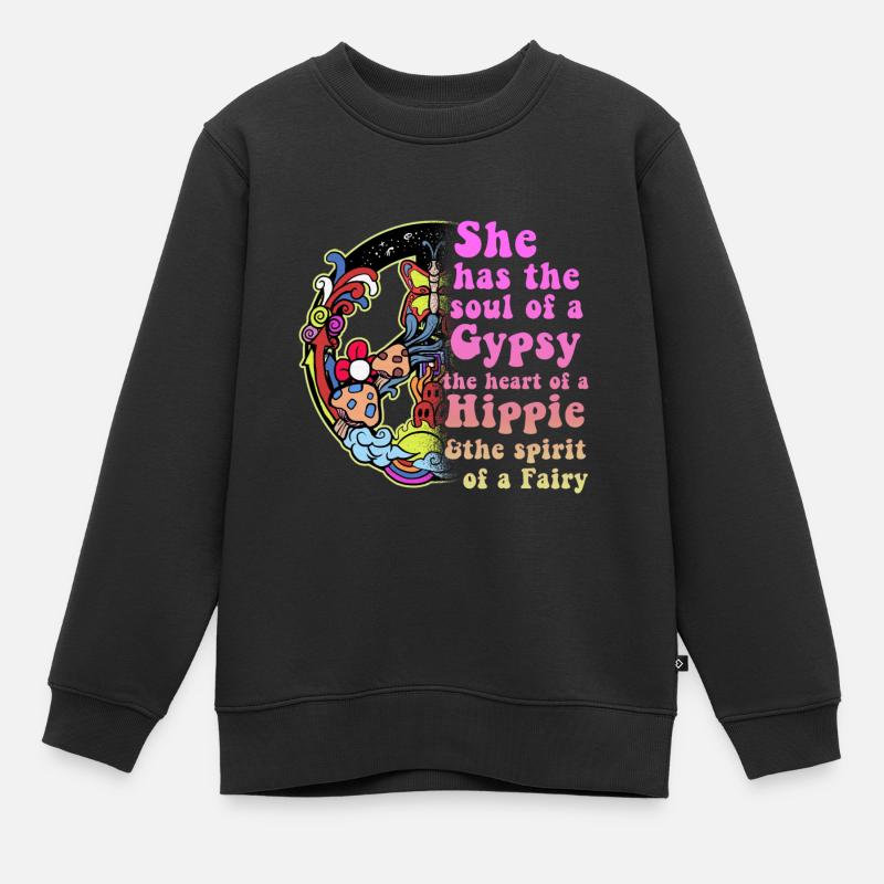 Hippie - Sweat Premium enfant bio - noir