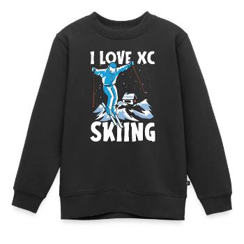 Cross Country Skiing I Love XC Skiing Winter Sport - Kinder Premium Organic Sweatshirt - Schwarz - Vorne - AI Model Kid Female (0cm)