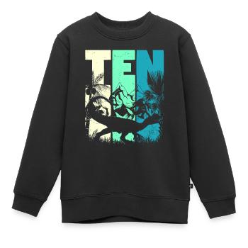 Dilophosaurus 10 ans garçon 10e anniversaire - Sweat Premium enfant bio - noir - Devant - AI Model Kid Female (0cm)
