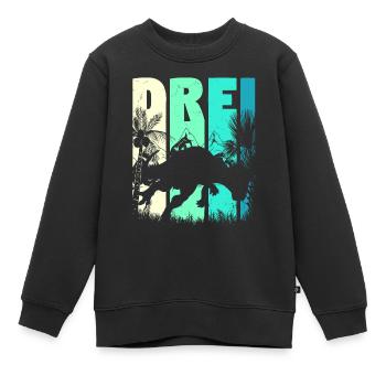 Pachycephalosaurus 3 Jahre Alt Junge 3. Geburtstag - Kinder Premium Organic Sweatshirt - Schwarz - Vorne - AI Model Kid Female (0cm)