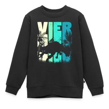 Pachycephalosaurus 4 Jahre Alt Junge 4. Geburtstag - Kinder Premium Organic Sweatshirt - Schwarz - Vorne - AI Model Kid Female (0cm)